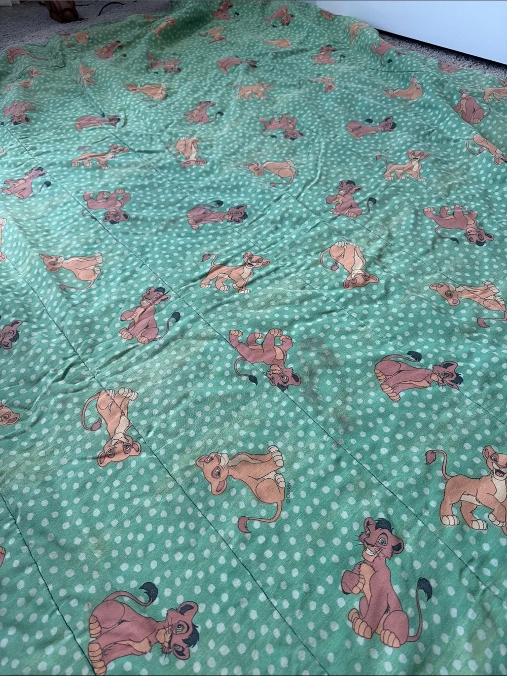 Vintage 90s Disney Lion King Simba Nala Comforter Blanket 1990s Bedding